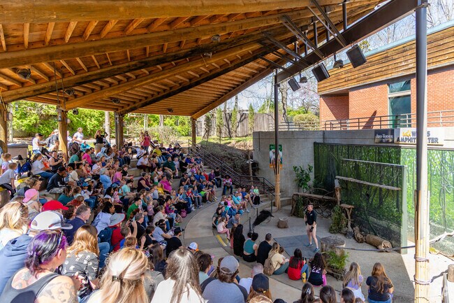 Guests at the Nashville Zoo at Grassmere can experience birds flying through the audience.