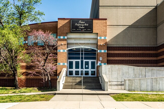 Side entrance to Paseo Academy's  performing arts center.
