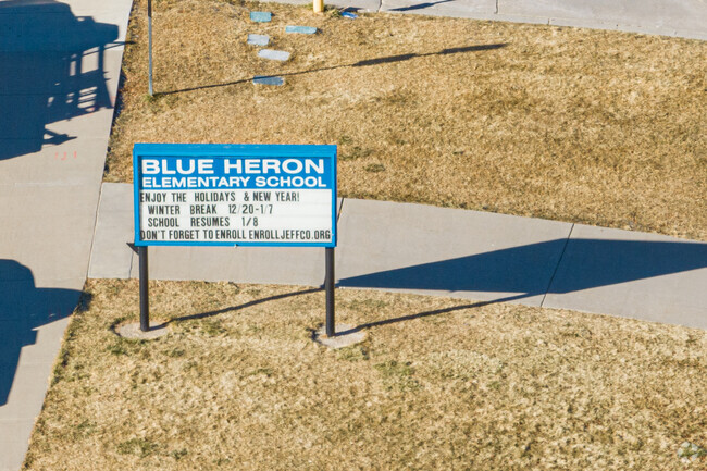 Blue Heron Elementary School in Littleton Colorado on a sunny winter day.