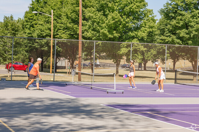Franklin-Colonial residents like to pick up a game of Pickleball to work up sweat.