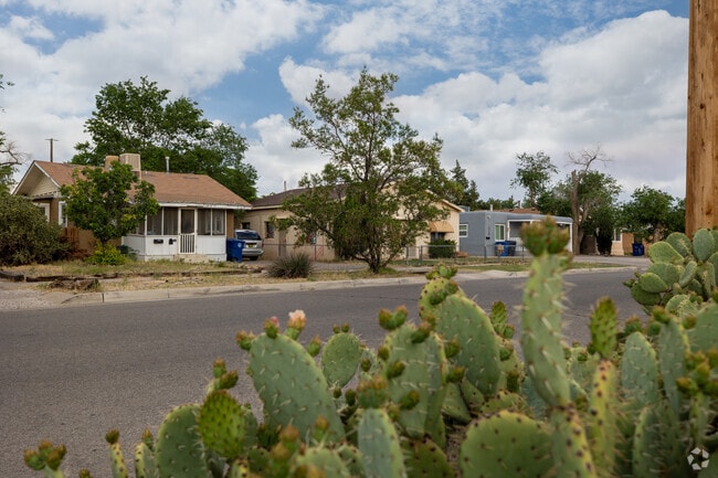 Mid-century homes sit along quiet desert streets in Albuquerque’s Nob Hill.