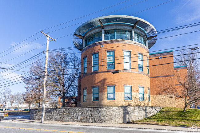 A side view of the Abraham Lincoln Elementary School in Lowell, MA.