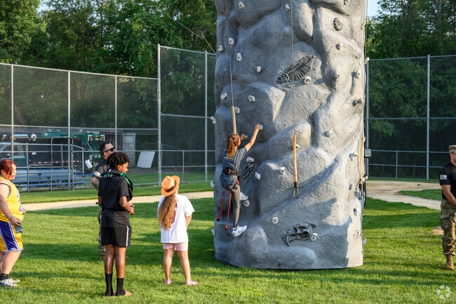 A climbable rock wall was among the attractions at National Night Out in Wallkill Town.