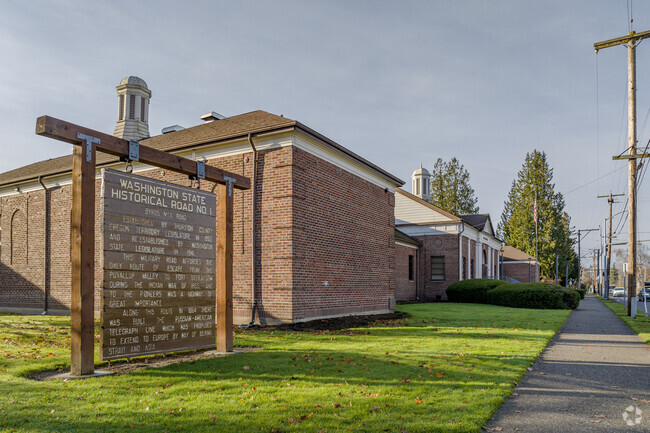 Maplewood Elementary School informational signage on the history of the school.