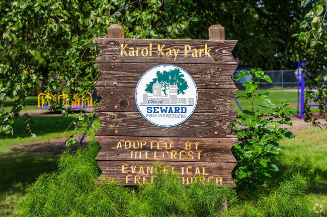 Karol Kay Park is a perfect place for kids to play in, with a carousel and monkey bars.