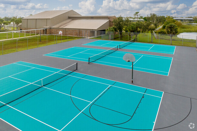 Trafalgar Middle School has several tennis courts for team play.