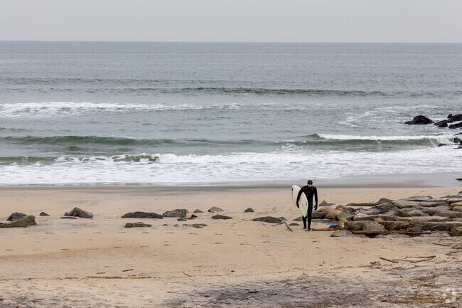 The beach in Allenhurst is open all year round for those brave enough to withstand the elements.