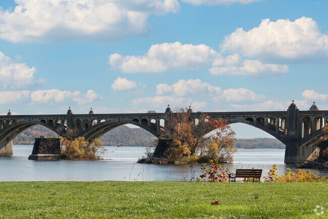 The lawn of John Wright Restaurant has incredible views of the Susquehanna River.