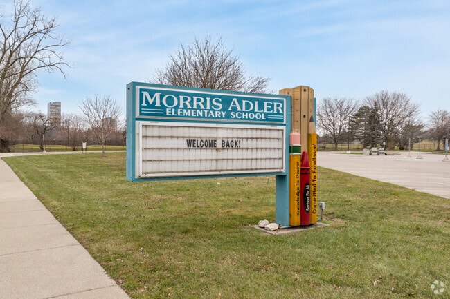 Morris Adler Elementary School signage.