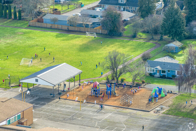 Pavilion and playground at school.