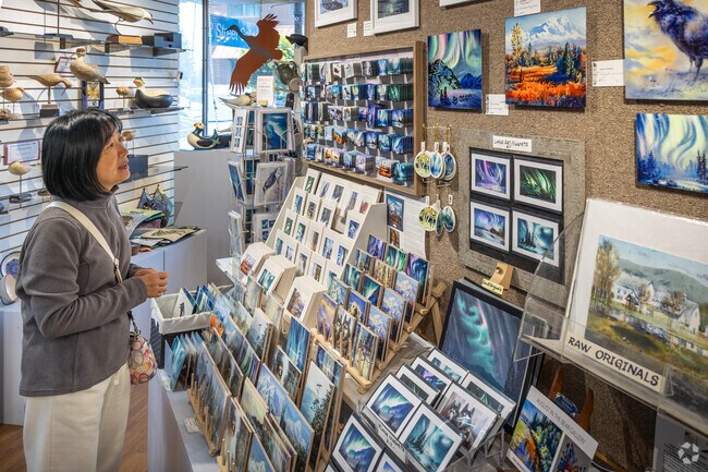 Shop for works by local artists at the 2nd St. Gallery in Downtown Fairbanks.