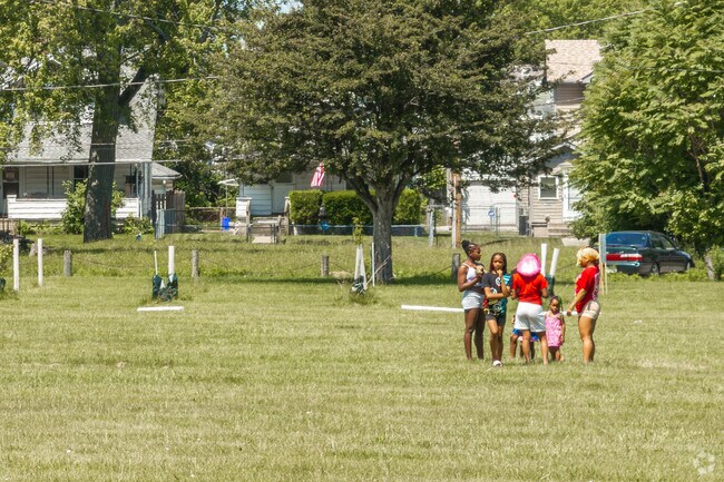 Children in Burkhardt can enjoy time in the large green spaces at Washington Playground park.