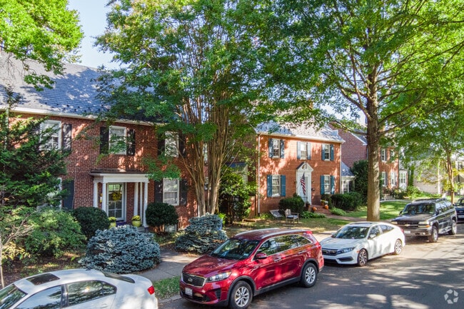 Brick colonial homes are well-shaded in Wakefield.