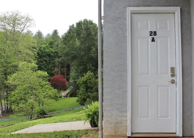 Side entrance directly across from parking