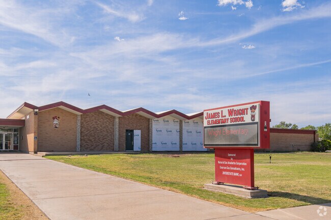 James L Wright Elementary School provides education in the Perryton area.