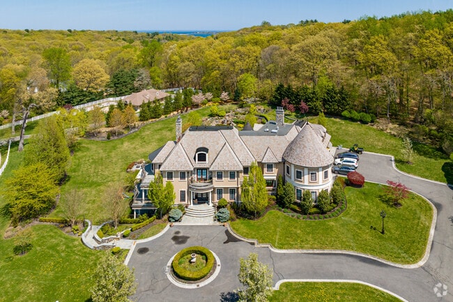 Homes in Mill Neck sit on large lots offering privacy and space, often Colonial Revival or Tudor.