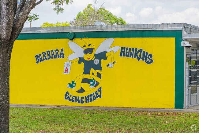 Celebrating academic success with high grades at Barbara Hawkins Elementary School.
