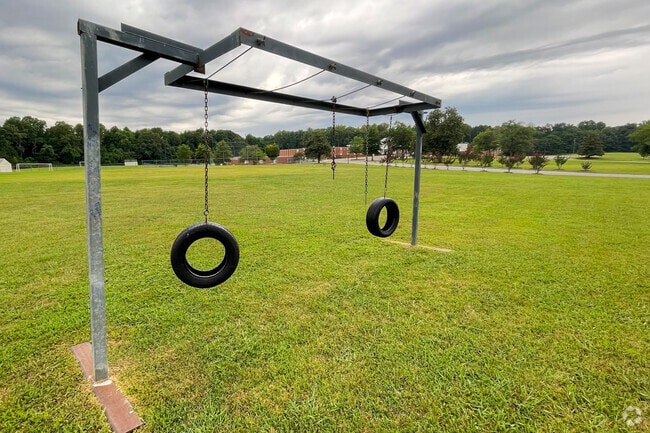 Falling Creek Middle's tire swing are a popular attraction for students.