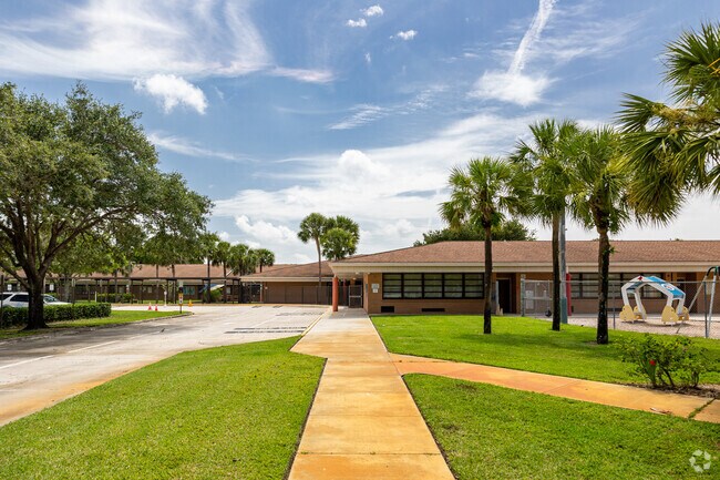 Golden Terrace Elementary School in Naples features tree-lined walkways.