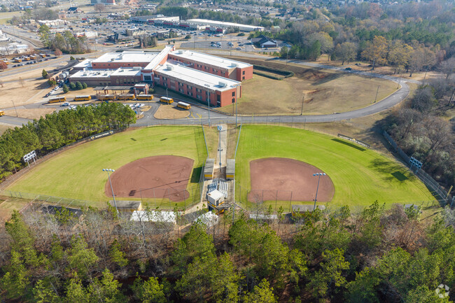 Macadory Middle School has multiple fields for their softball team.