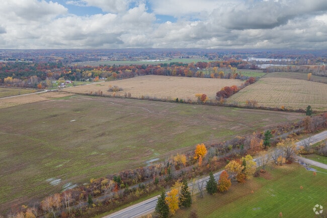 The majority of the area is covered in farms, most of which grow corn.