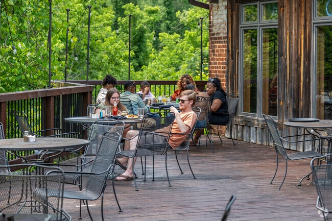 Charley's Waterfront Cafe has outdoor dining out back overlooking the Appomattox River.