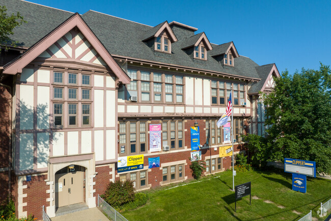 The Clippert Multicultural Honors Academy in Southwest Detroit has a unique Tudor style building