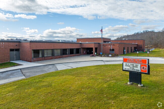 Laurel Valley Elementary School is tucked up into the forest hillside, creating a sense quiet.