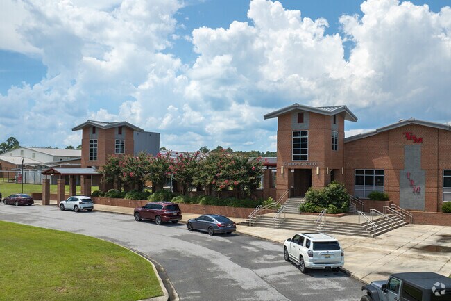 The A-minus rated T.R. Miller High School offers programs in business, law enforcement and health services.