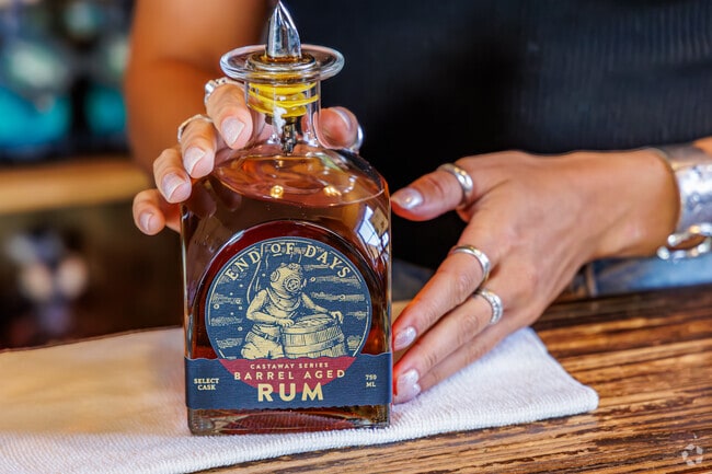 End of Days Distillery near Carolina Place offers 10 different spirits made on-site.