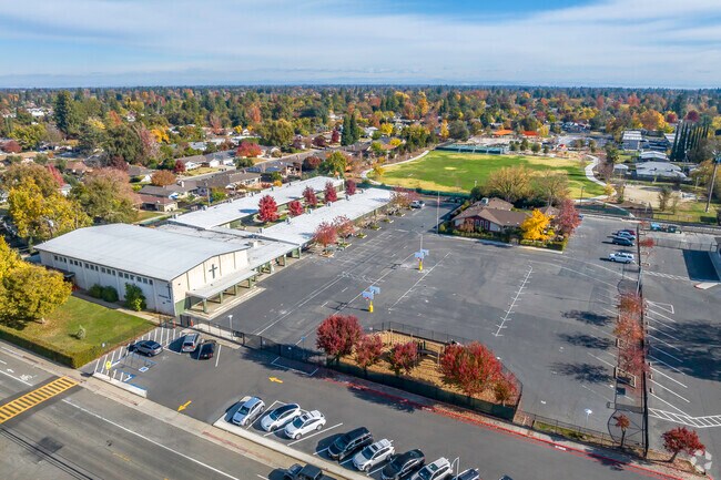 Presentation Blessed Mary School offers a sprawling campus when viewed from above.