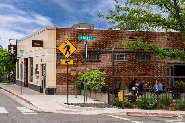 The few businesses in Plumas share a lovely outdoor patio residents can come dine, study or just socialize upon.