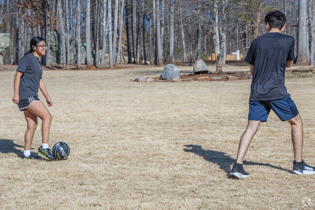 Friends in Graham enjoy playing soccer at Regional Park.