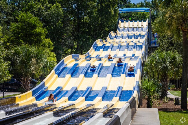 Woodstock families enjoy some fun in the sun at the nearby Whirlin' Waters Adventure Waterpark.