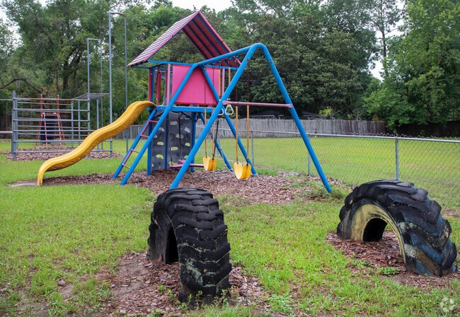Good Shepard Christian Academy has a small playground and open field in Ribault, Florida.