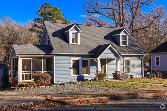 A classic capecod style home sits off the street in Gibsonville.