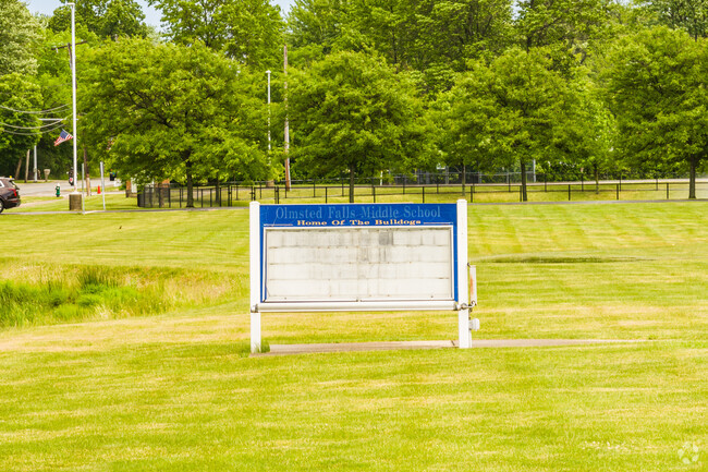 Olmsted Falls Middle School is easily identifiable from Bagley Road.