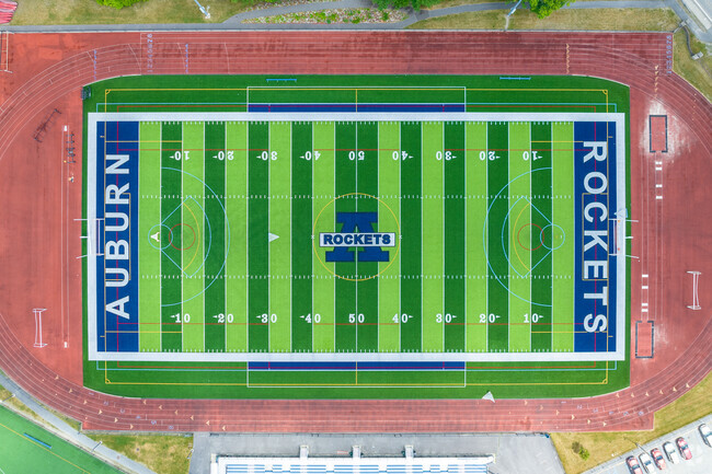 Aerial view of Auburn Senior High School's Track & Field.