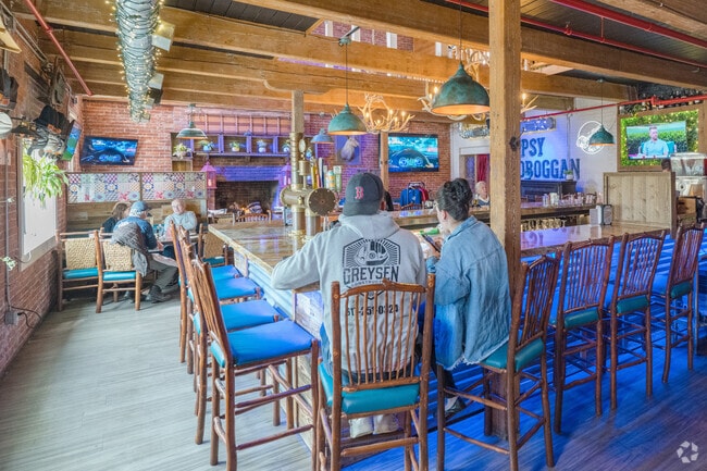 The Tipsy Toboggan restaurant gives Sandy Beach residents a cozy spot for meals and drinks.