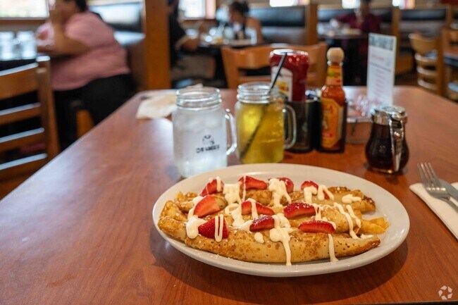 Delicious strawberry crepes at Mr Stack Restaurant near the West End area.