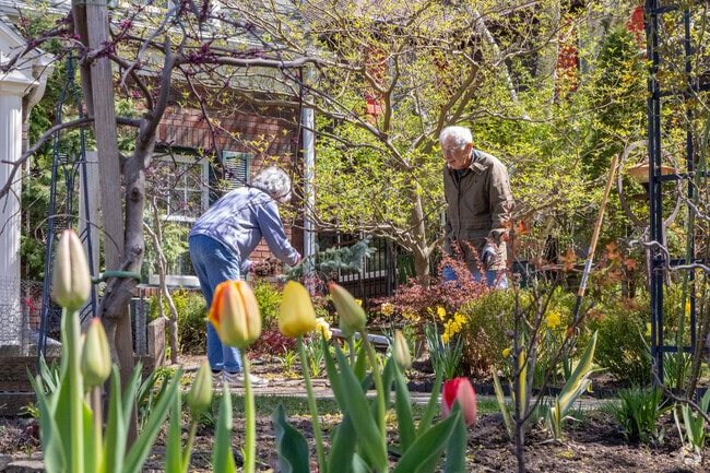 A beautiful garden and its caretakers in the Regent neighborhood.