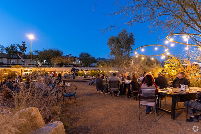 The Gardens at Bear Canyon has live music in a charming atmosphere, along with food and a bar.