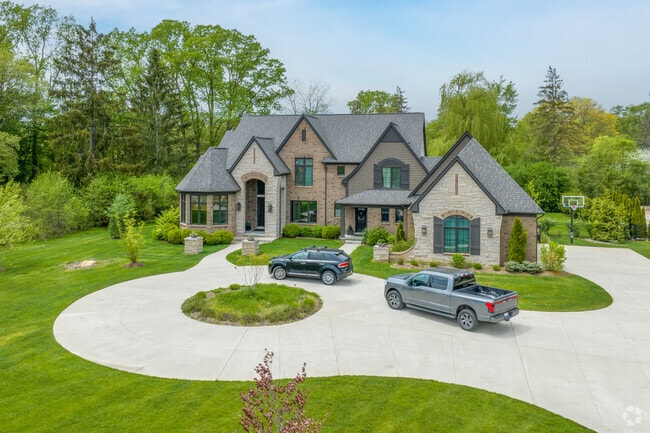 Modern Tudor homes in Bloomfield Hills often have a large yards.