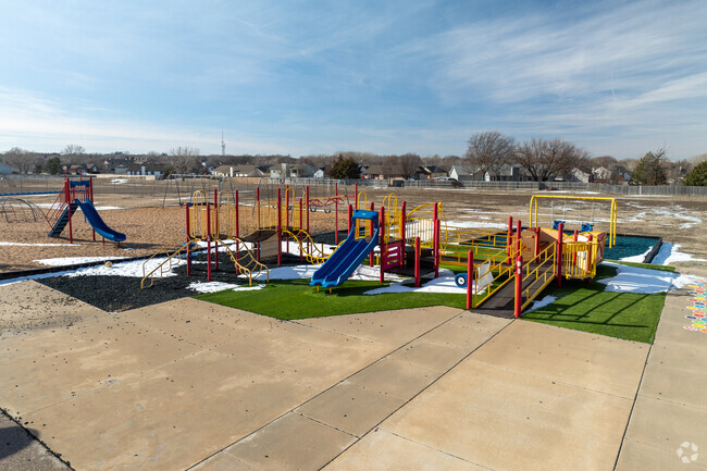 Kids can climb on the playground at Jackson Elementary School.