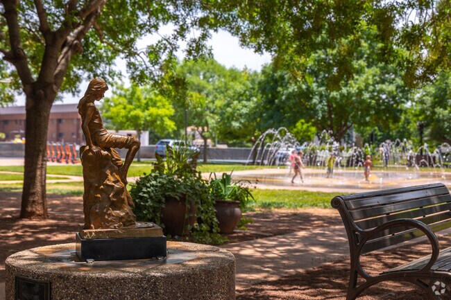 Town Square Park offers historical monuments for families to enjoy near Santa Clara Heights.