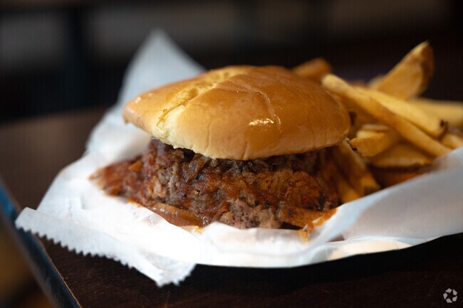 The Chop Beef on a Bun is a classic offering at Big T's Bar-B-Q.