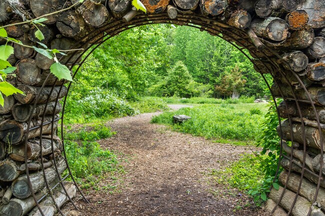 There are scenic trails for families in the Wesselman Woods Nature Preserve's Nature Playscape.