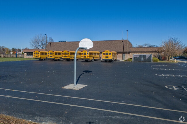 Concord Elementary School has a basketball hoop available for students in Darien.