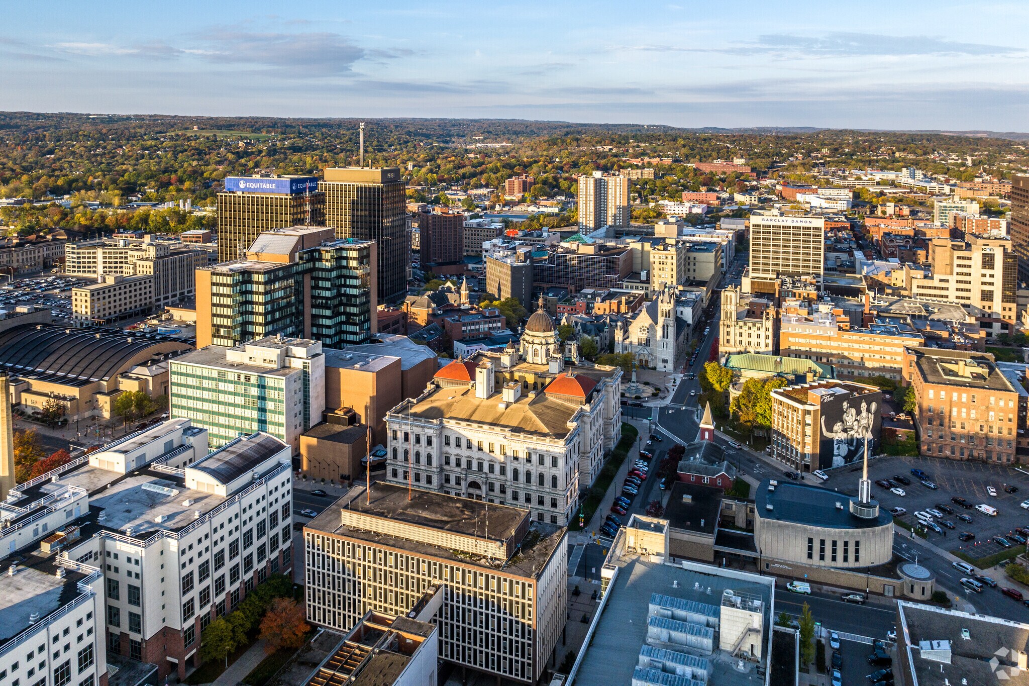 Downtown Syracuse has a big city feel in a small walkable downtown.