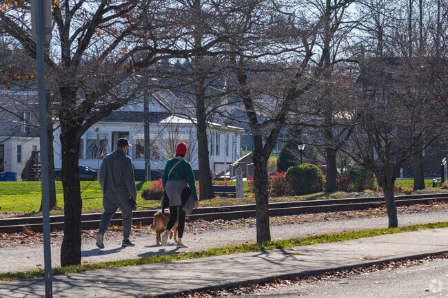 Take the pups for a walk on the Heritage Rail Trail that cuts through New Freedom.